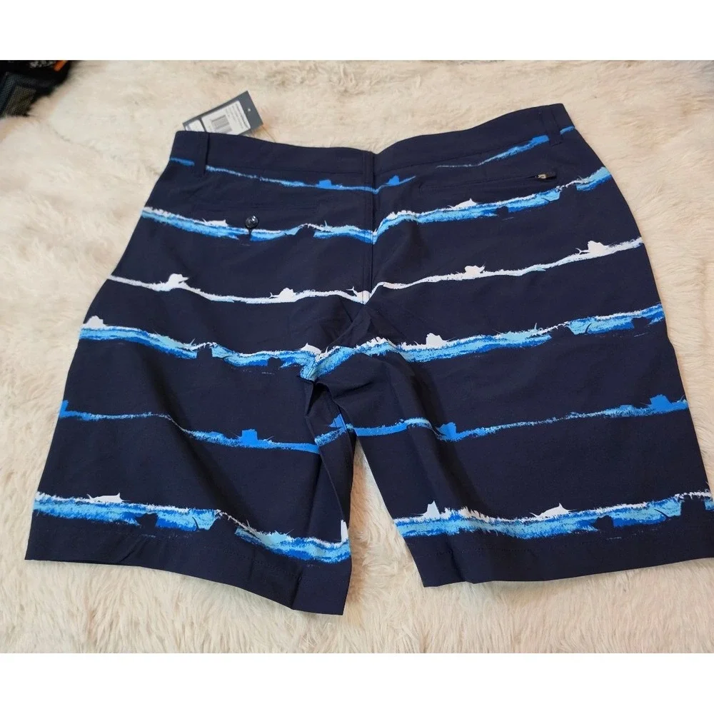 NWT Scales Gear Men's Striker Stripes Walkshorts - Navy Blue, Size 34